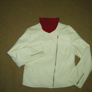 White leather look jacket